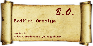 Bródi Orsolya névjegykártya